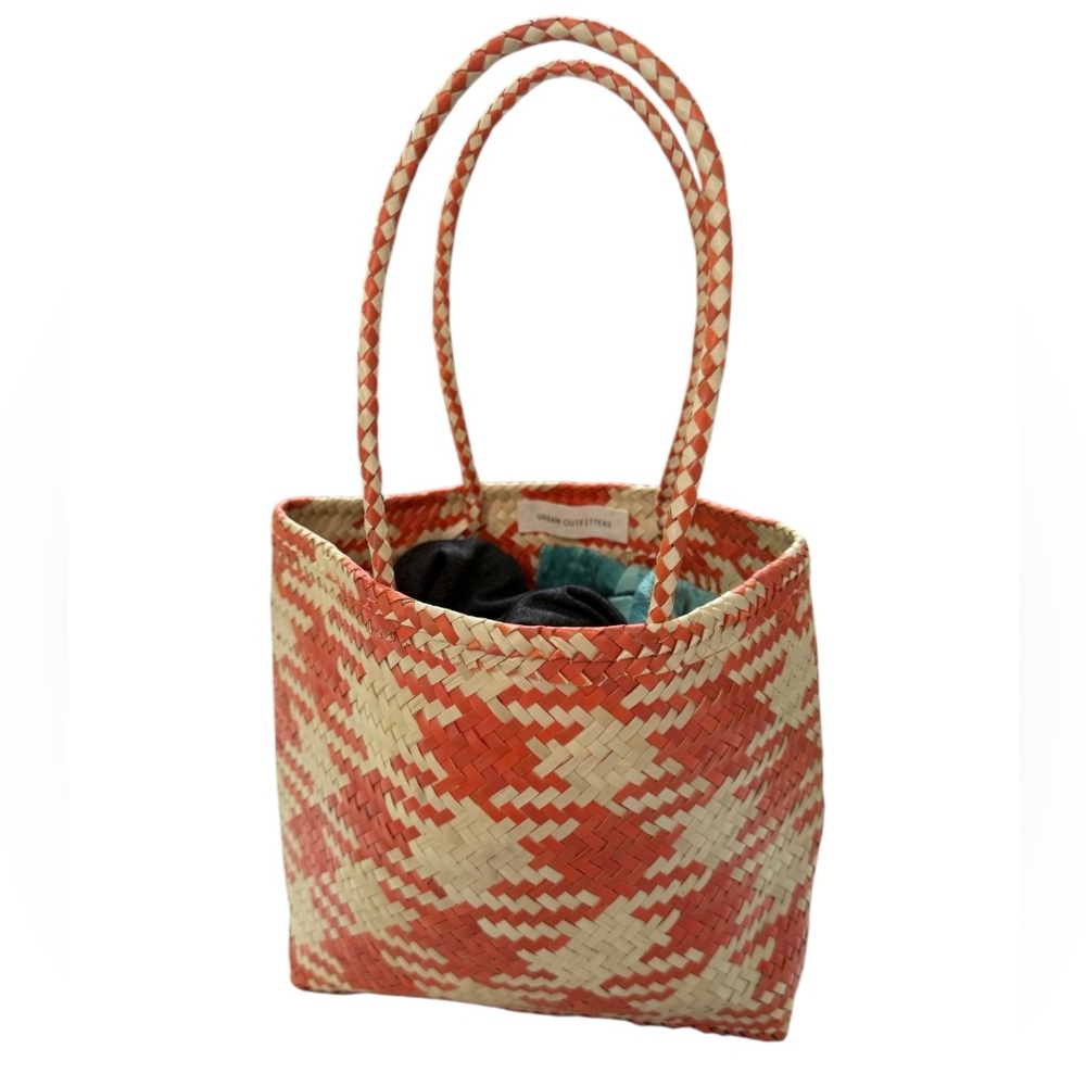 Urban Outfitters Women's Natural Orange Daisy Mini Straw Tote Bag NWOT BAGSBIN2 - Picture 5 of 7
